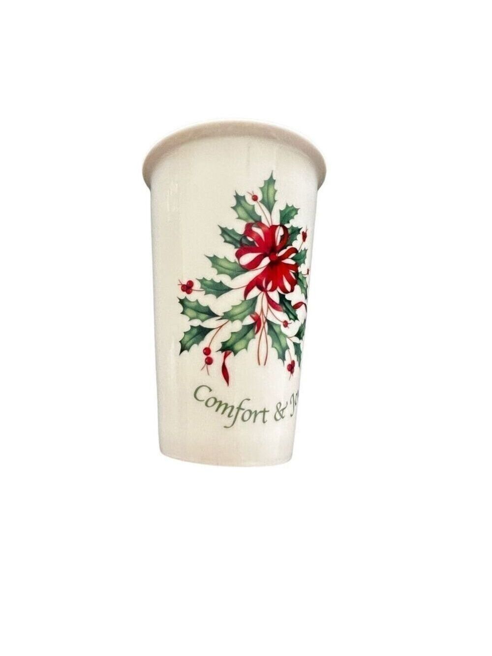 Lenox Christmas Thermal Travel Mug Vase Comfort & Joy Holiday Decorative Collect